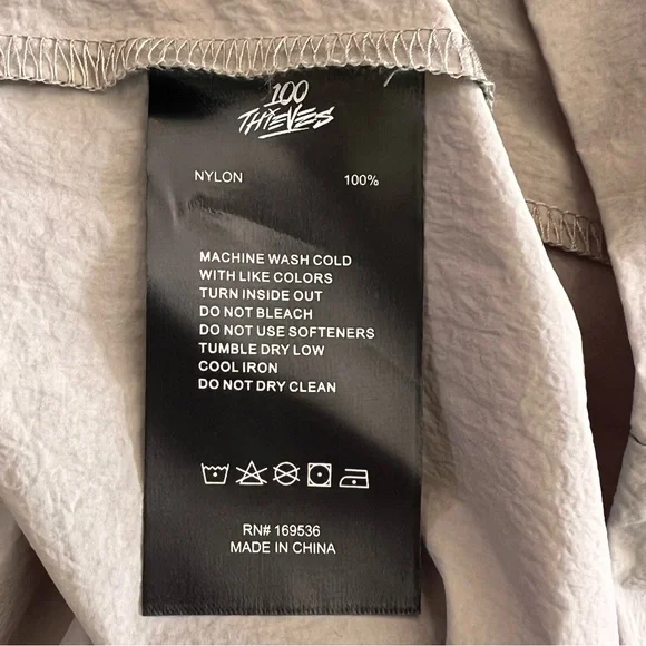 100 Thieves Foundations SS'24 NYLON SHIRT - STONEWASH GREEN Men’s Size Large NEW